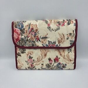 PreZerve XLarge Trifold Jewelry Organizer Flower Print Travel Case Foldable